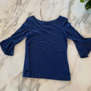 Lilly Pulitzer navy top with bell sleeve XS